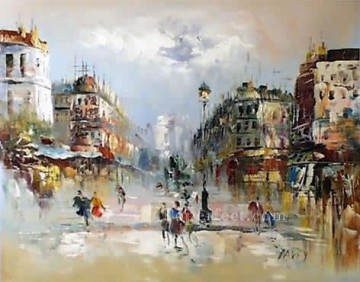 Commercial Street Scenery Painting - sy031hc street scene cheap